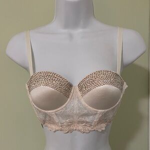 Bebe Elegant Cream Embellished Bustier